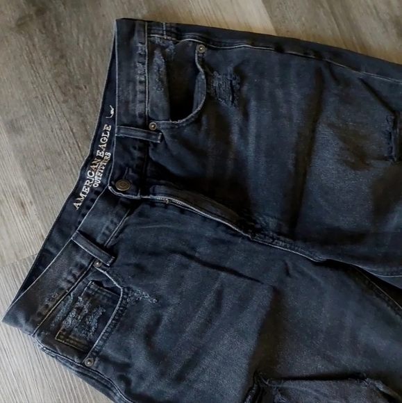 American Eagle Outfitters Distressed Black Boyfriend Jeans - Picture 5 of 7